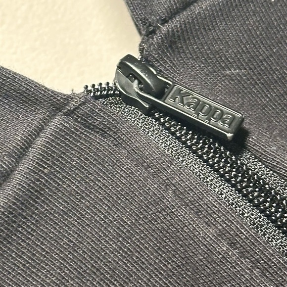 Kappa Open Shoulder Zip Jacket Leopard Neon Cropped Hoodie Black Large Cotton - Picture 10 of 16